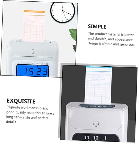 Miniatura 4 de Ciieeo Tarjetas de tiempo de oficina 100 hojas Tarjeta de asistencia Empleado Reloj de Tiempo Personal Horario de Papel Horario Automático Fábrica