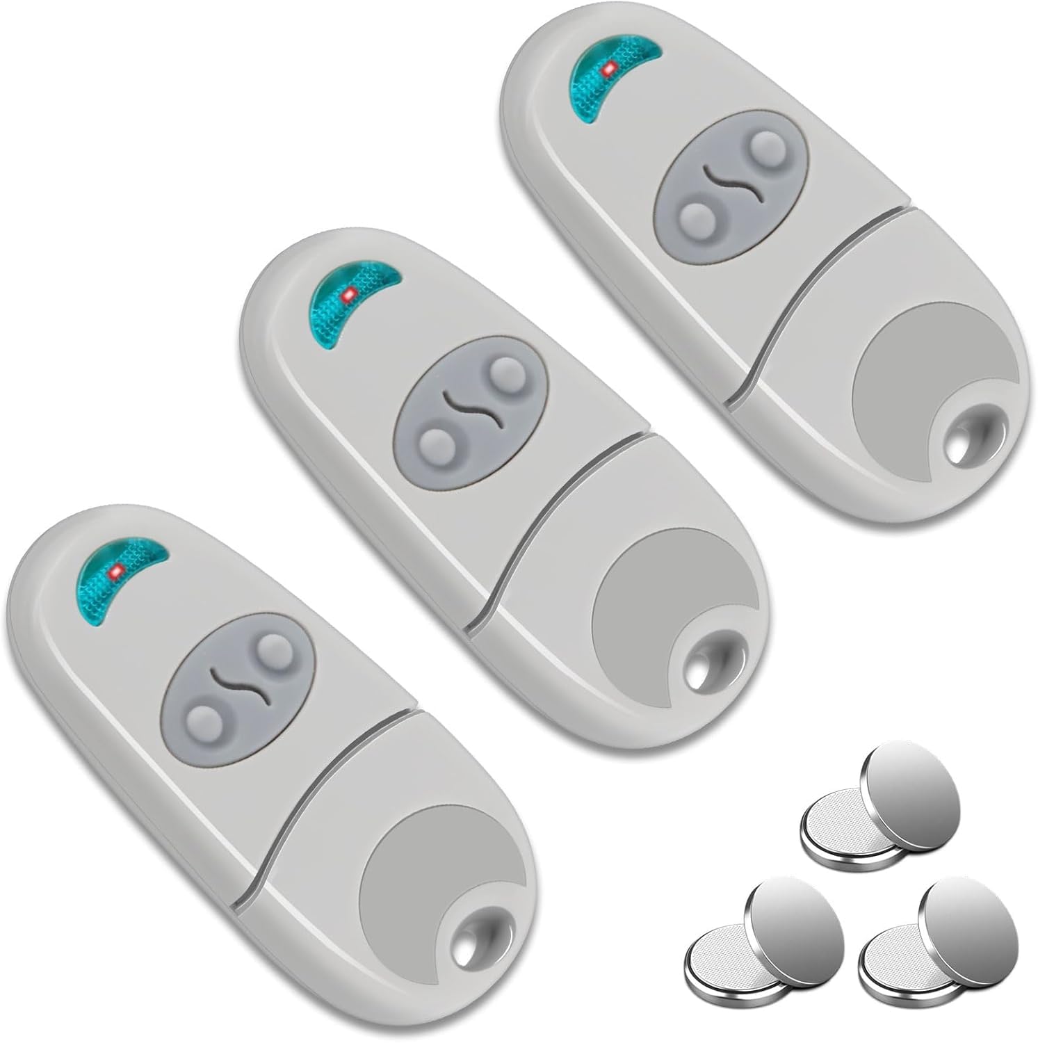 433.92 MHz Gate Remote Control, 2 Buttons Gate Remote Control Key Fobs, 3Pack Compatible with Top-432EE, 432EV, 432NA, White