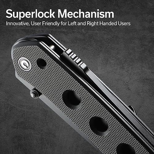 CIVIVI Vision FG Pocket Knife, Superlock Foldable Blade, 3.54" Tanto Nitro-V, G10 Handle, Ideal Gift C22036