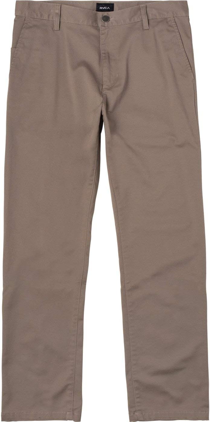 RVCA Men's The Weekend Stretch Chino Pant, Dark Khaki, 36