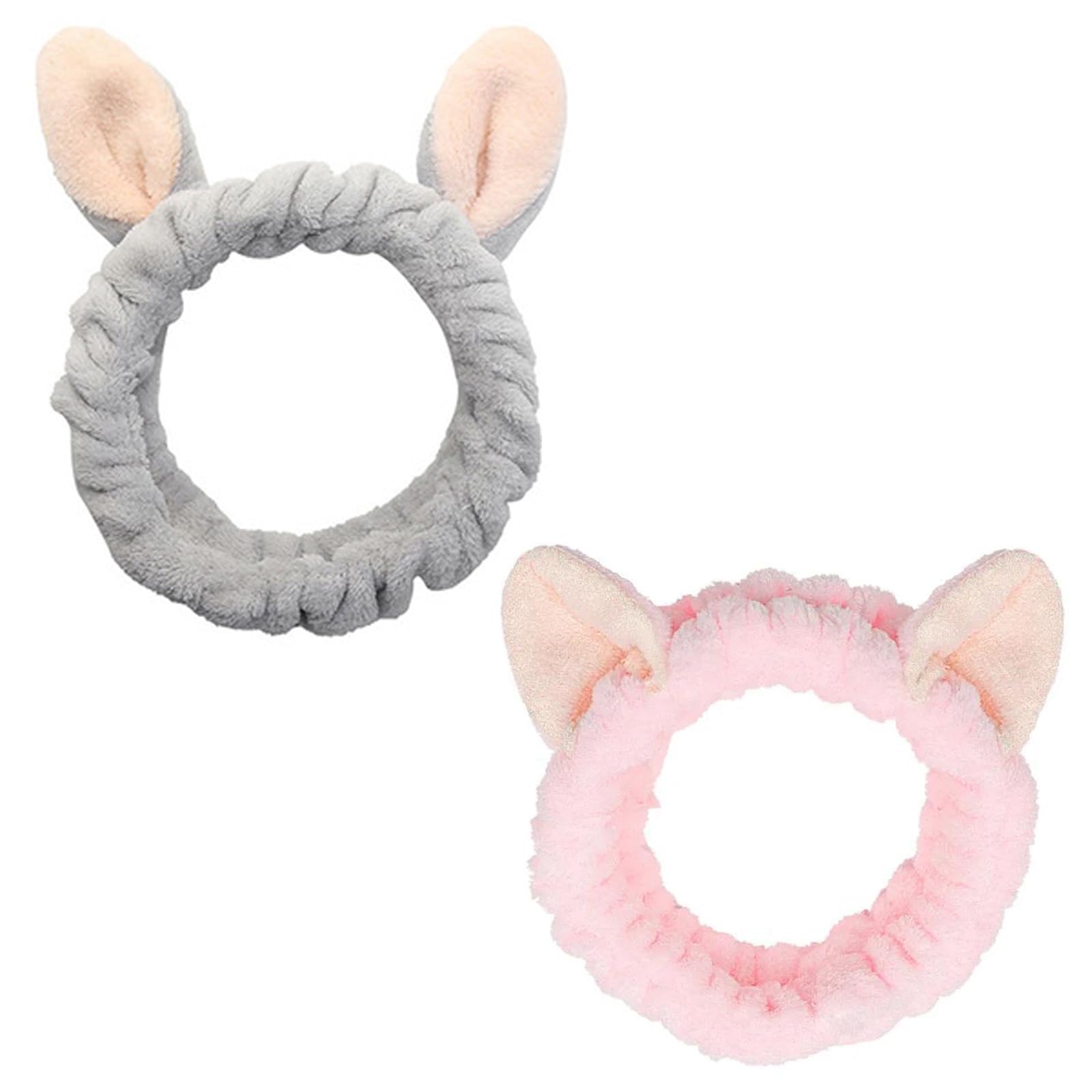 5 Pezze Fascie Capelli Con Orecchie Da Coniglio - Morbide Per Trucco, Lavaggio E Yoga - Foto 9