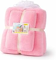 Conjunto 2 Toalhas De Banho Infantil Soft com Toque Extremamente Macio Suave Para Pele do Bebê Recém Nascido com 2 Toalhas Felpudas 70x140 e 35x75 (Rosa Claro)