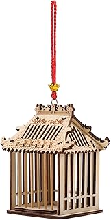 POPETPOP Drewniany Insekt House Grasshopper Cage Bug Siedlisko Pudełko Owad Critter Klatki Ogród Wiszące Wkładka Klatka Dla Pasikoprawy Krykiet Owady Jasnobrązowy 1