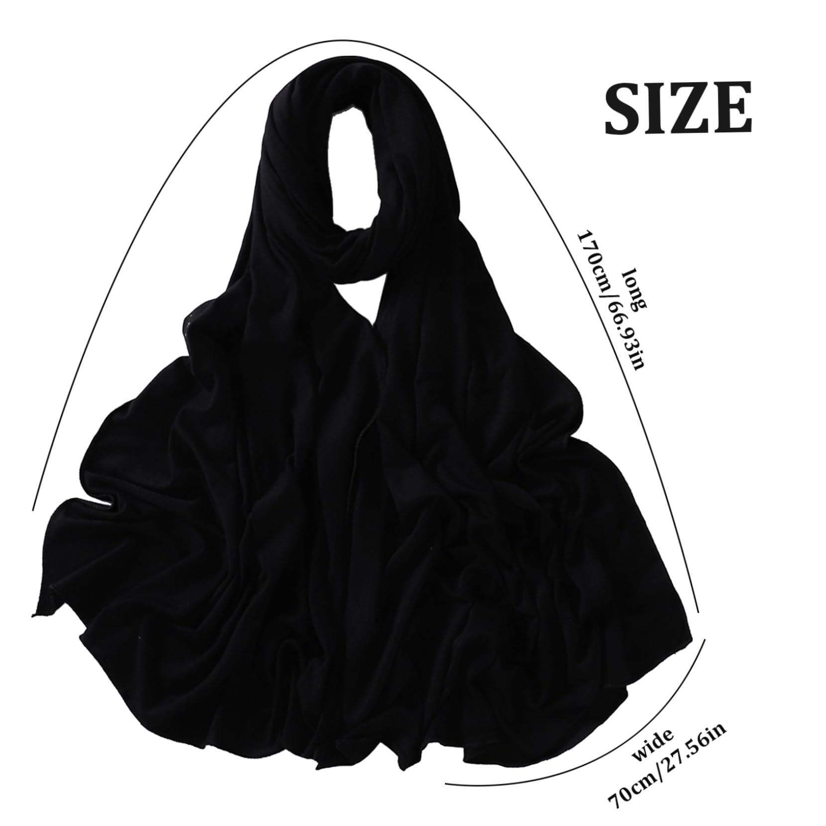 CurcKua Jersey Hijab for Women, Soft Breathable Modal Hijab, 67x28