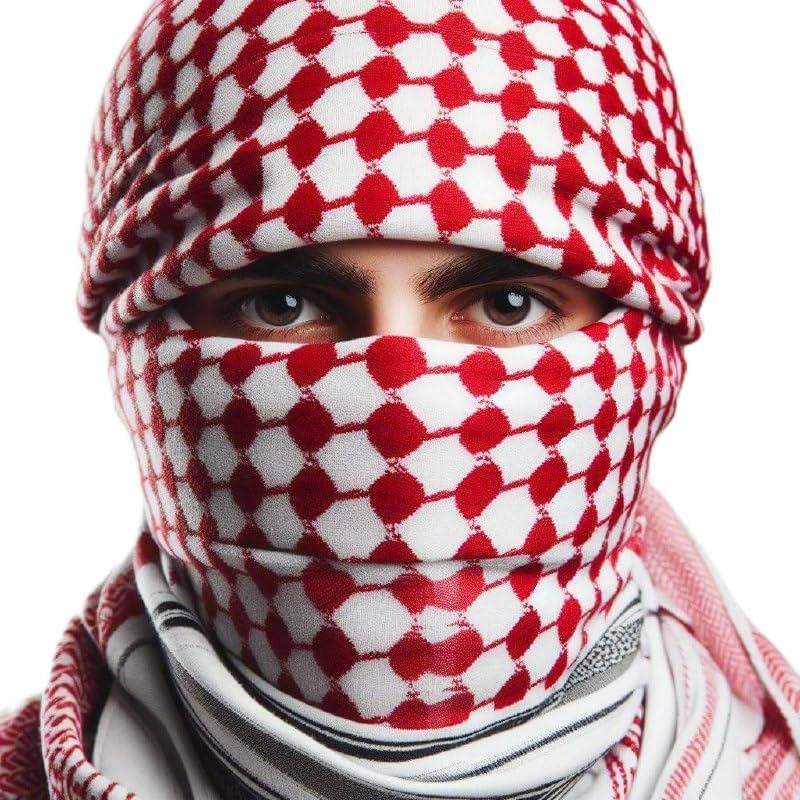 GenericAUTHENTIC PALESTINIAN CRAFTSMANSHIP: FREE SOLDIER Palestinian Handmade 47x47 Inch Keffiyeh for Head and Neck