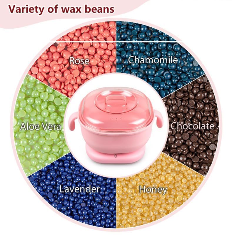 Image of Wax Heater - Compact Electric Wax Warmer for Hard & Soft Wax, Fast Heating with Silicone Pot Liner - Portable Hair Removal Kit for Home & Salon Use, Unisex (100GM, Wax Beans only - Purple)