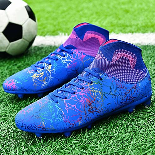 ESXGED Womens High Top Lightweight Soccer Cleats Mens Comfy Football Boots Spikes Shoes Training Sports Sneakers4