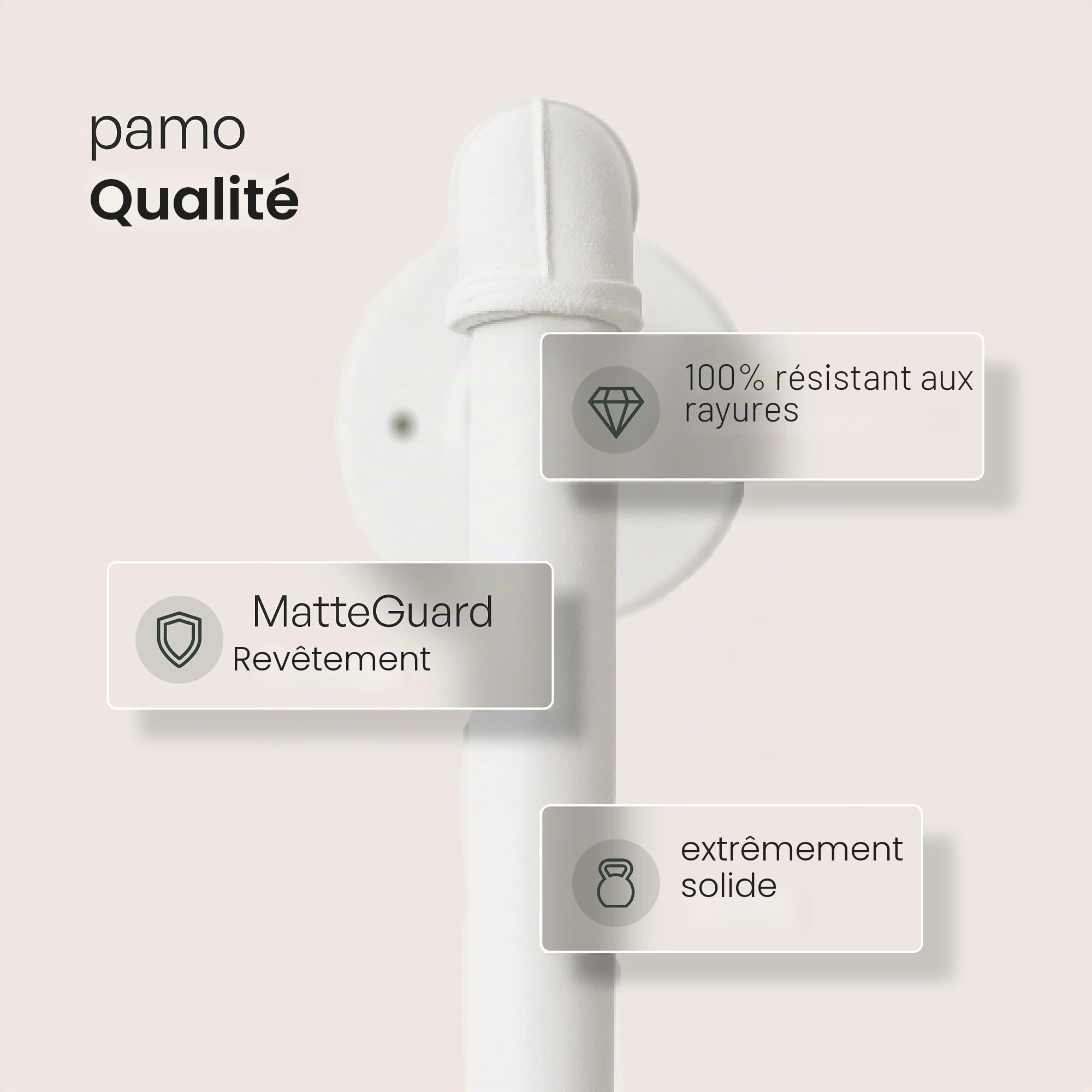 pamo Portant Vêtements Blanc Autoportant – 290 x 194 cm | Charge 100 kg | Penderie Ouverte Industrielle Métal Dressing Ouvert Design Blanc Mat pour Chambre, Entrée & Dressing