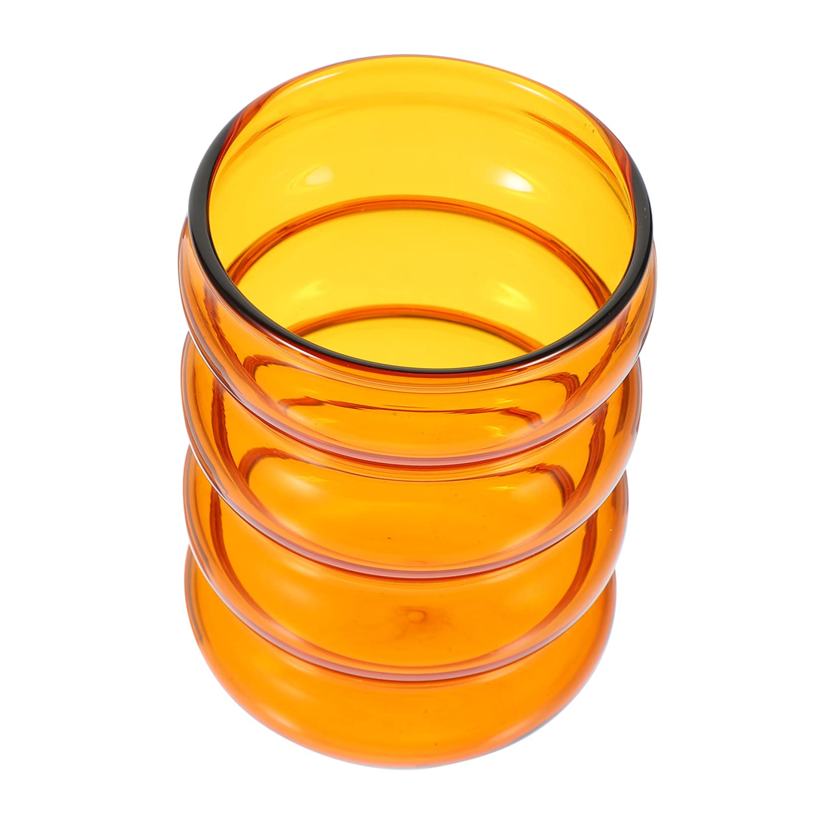 MUCKLILY Corrugated Glass Water Glasses Martini Glasses Dinnerware Glassware Clear Coffee Cup Iced Coffee Glasses Iced Coffee Cup Aesthetic Creative Glassware Chinese Tea Mug Yerba Brown