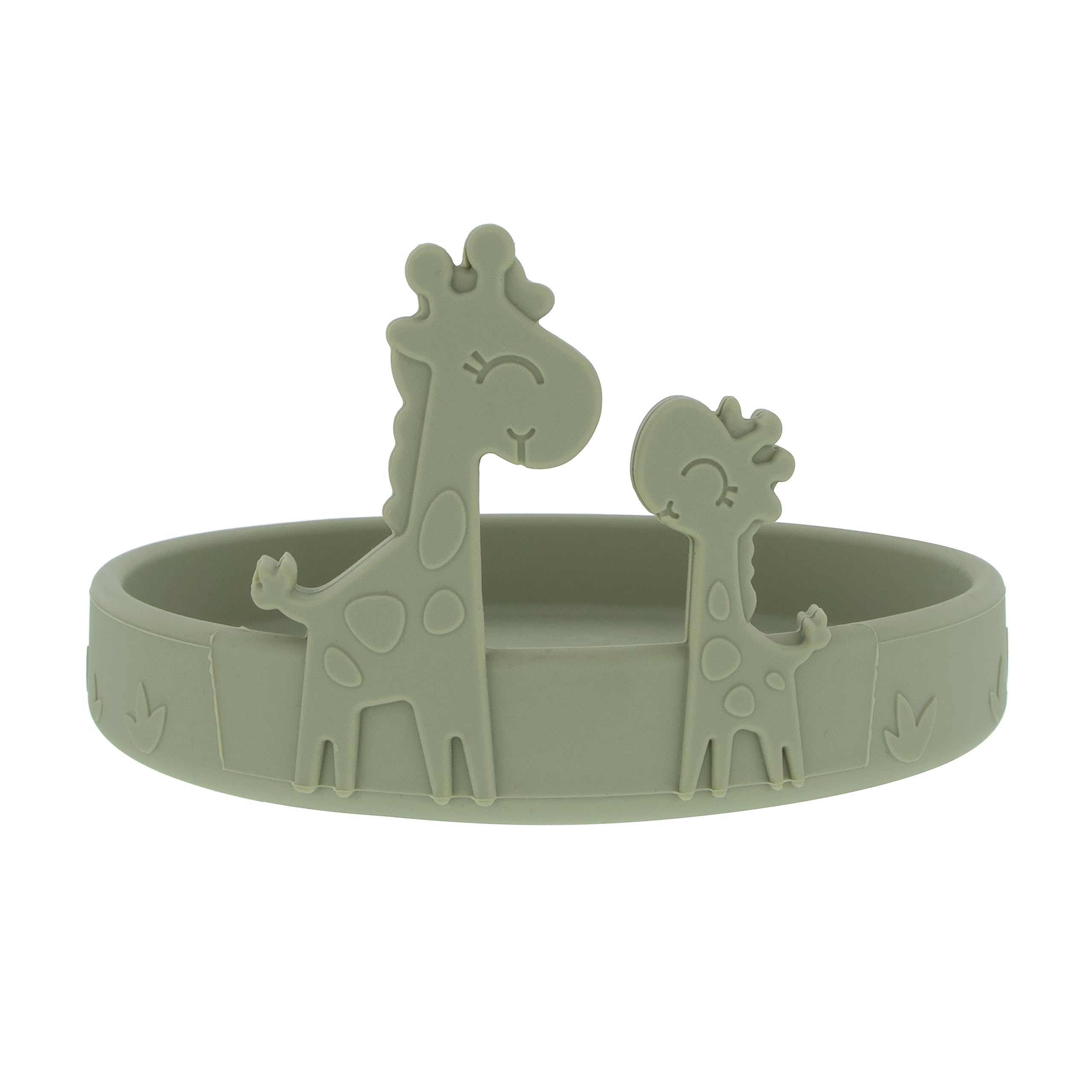 Nuby Animal Friend Silicone Round Plate - BPA-Free Toddler Plate - 6+ Months - Green Giraffe Plate โ image 1