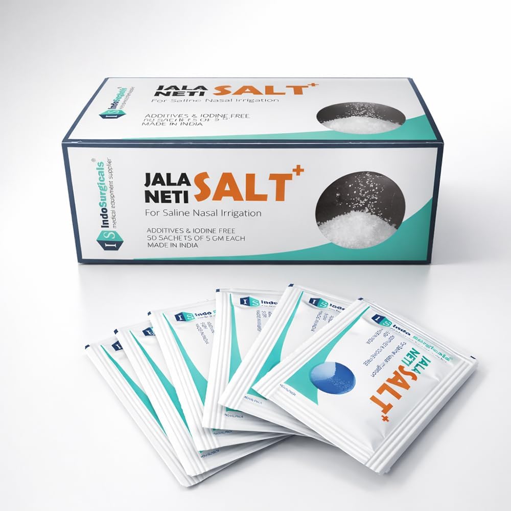 IS IndoSurgicals Jala Neti Salt for Sinus (1 Box of 50 Sachet)
