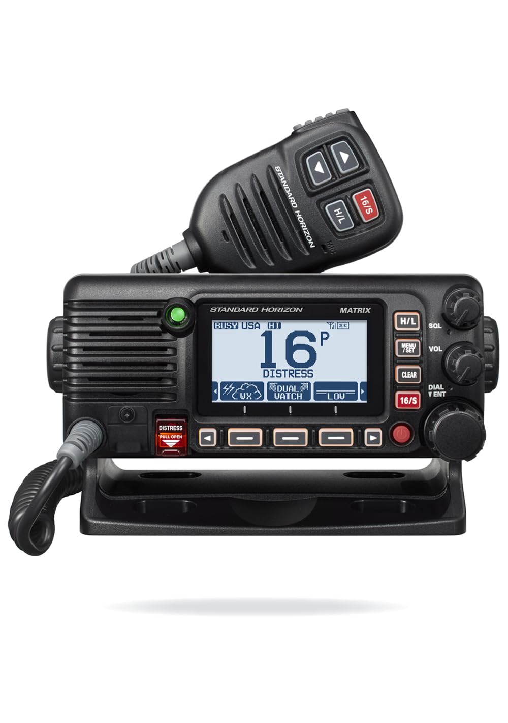 Standard Horizon GX2410GPS/E | Radio marina VHF a montaggio fisso | GPS integrato | DSC Classe D | Impermeabile IPX8 compatto | Comunicazioni di emergenza e sicurezza