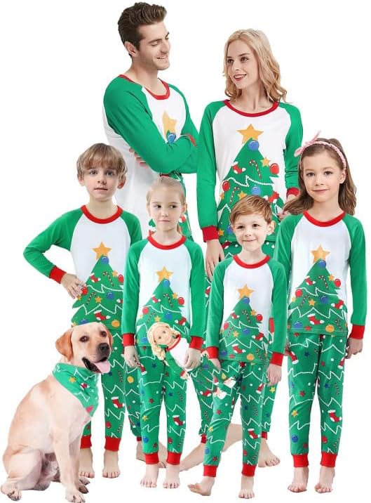 Christmas Family Matching Pajamas Women Cotton Jammies Men Clothes Sleepwear Long Sleeve Pjs