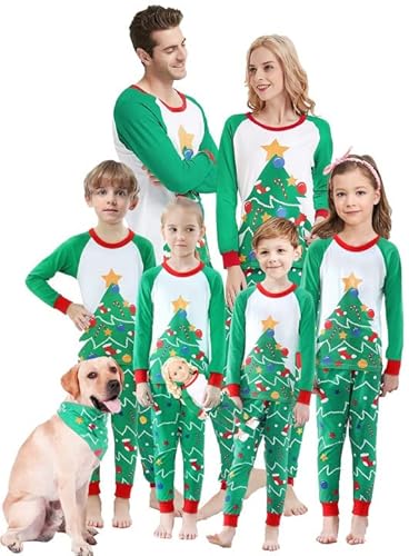 shelry Matching Family Christmas Pajamas Boys Girls Tree Jammies Children PJs Gift Set