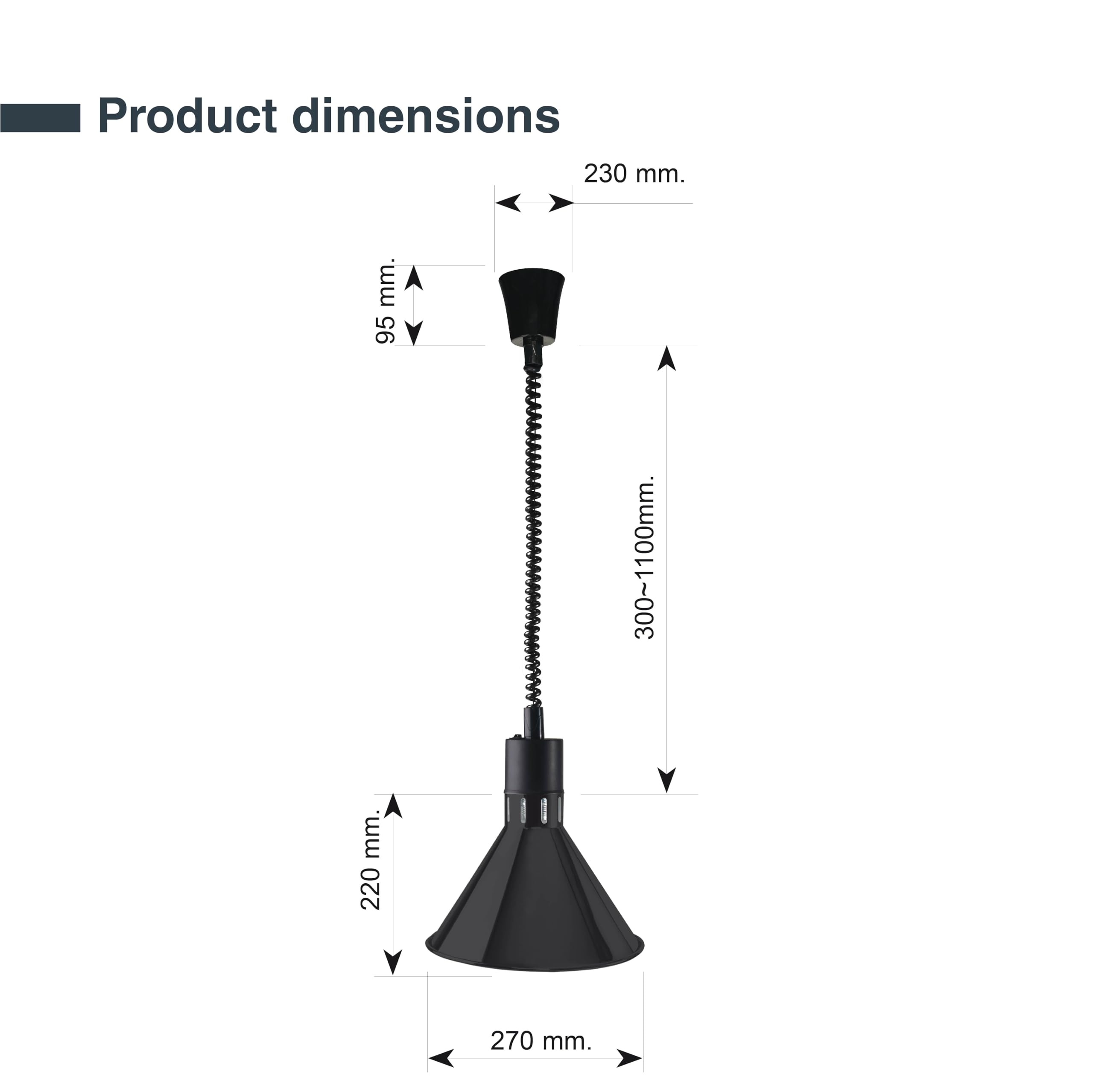 Lacor 69576 - Lampada riscaldante a infrarossi, Coni estesibile...