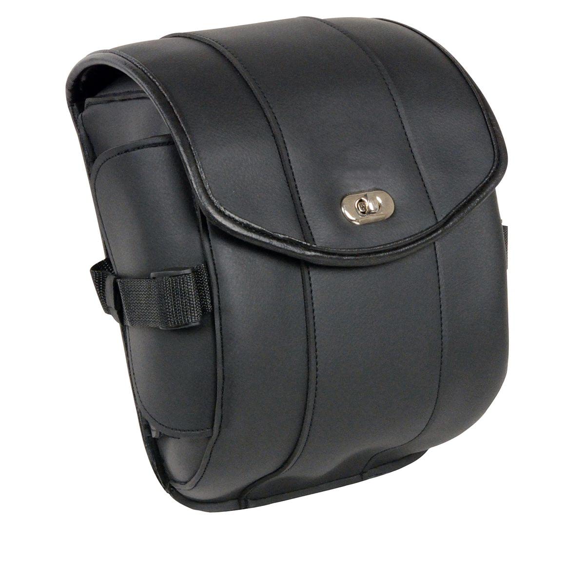 Milwaukee Leather MP8110 Small Black PVC Motorcycle Cruiser Style Turn Clasp/Zipper Sissy Bar Bag - One Size