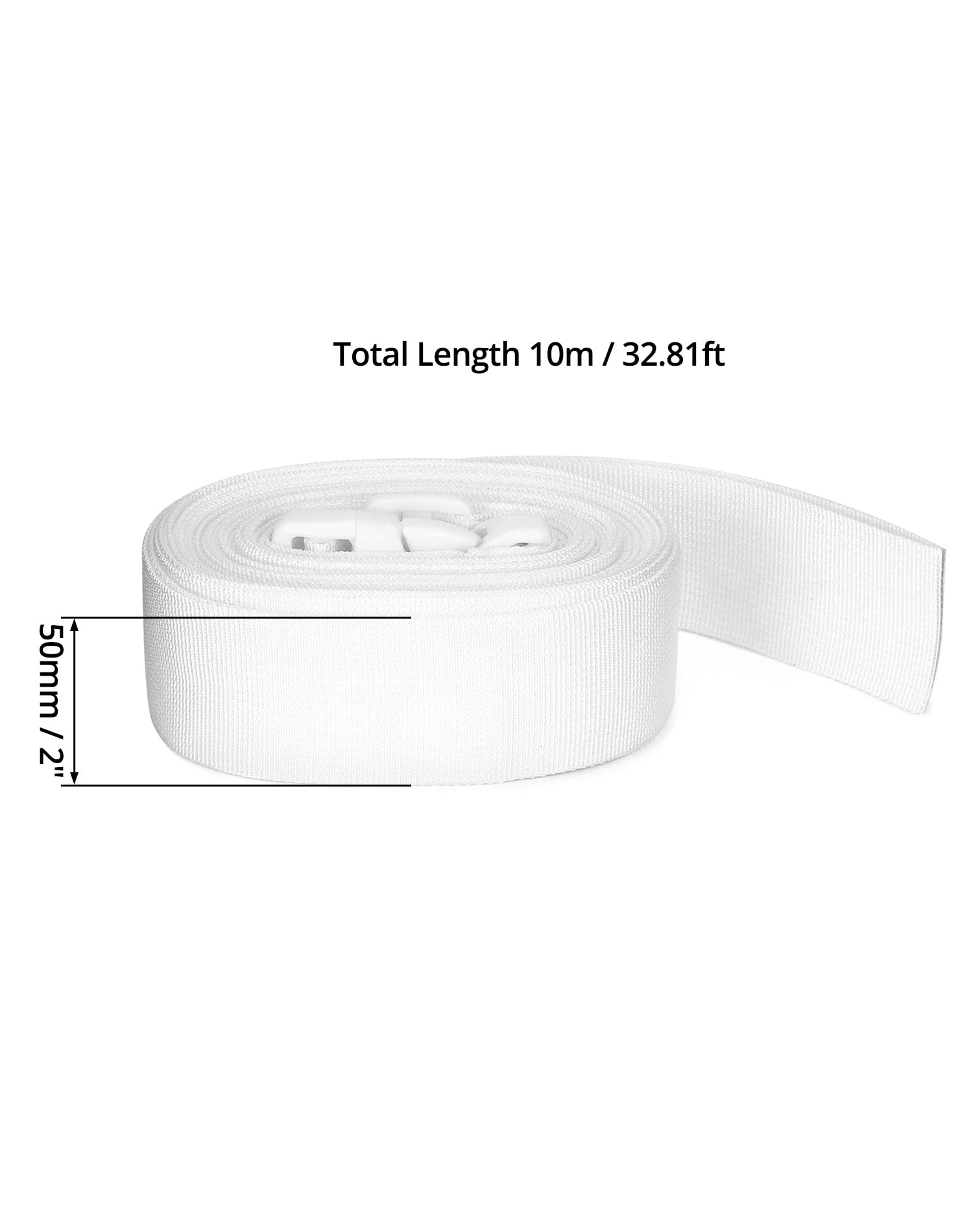 QWORK® 10 m złącza pasów do łóżka, białe, do łączenia dwóch podwójnych łóżek