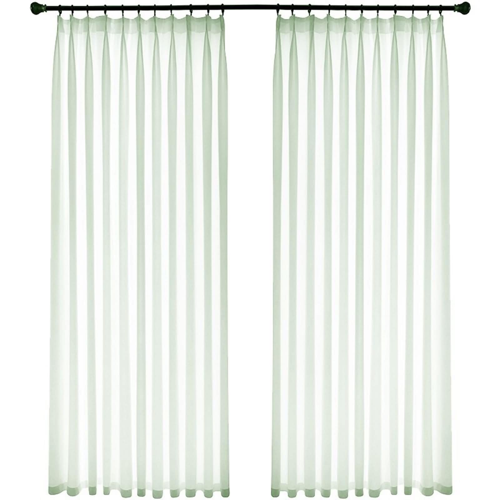 Wycian Tringle A - Cortina de visillo (2 paneles, poliéster, algodón, 102 x 244 cm), color negro
