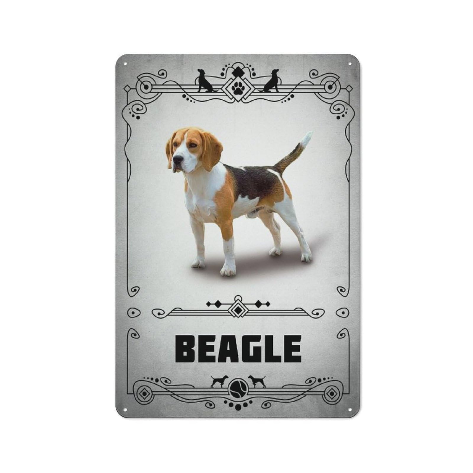 Junmoney Style-22 Beagle Vintage Tin Wall Plaque 30X20cm For Home Bar Wall, For Vintage Wall Decor Fans, For Home Office And Studio Walls