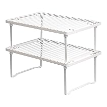 Amazon Basics Ripiani portaoggetti impilabili da cucina, Bianco