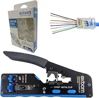 Alicate Crimpar Rj45 + 100 Conector Rj45 Vazado