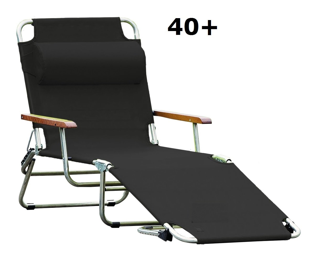jan kurtz, amigo 40+ with armrests, black, sun lounger, fiam, design Francesco Favagrossa, garden lounger, swimming pool,