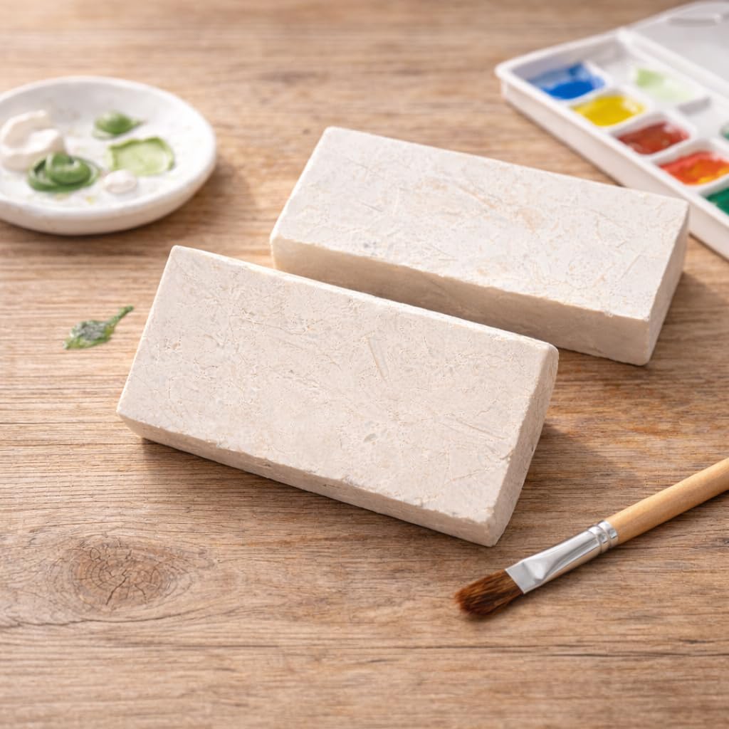 2 Rectangular DIY Craft Stones – 3x1.5 inch Natural Tiles for Name Plates, Blessings, Desk Decor or Memorial Markers – Smooth Flat Limestone from Jerusalem Quarry