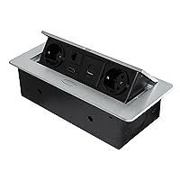 Emuca - Blocco multipresa a scomparsa da incasso nella scrivania