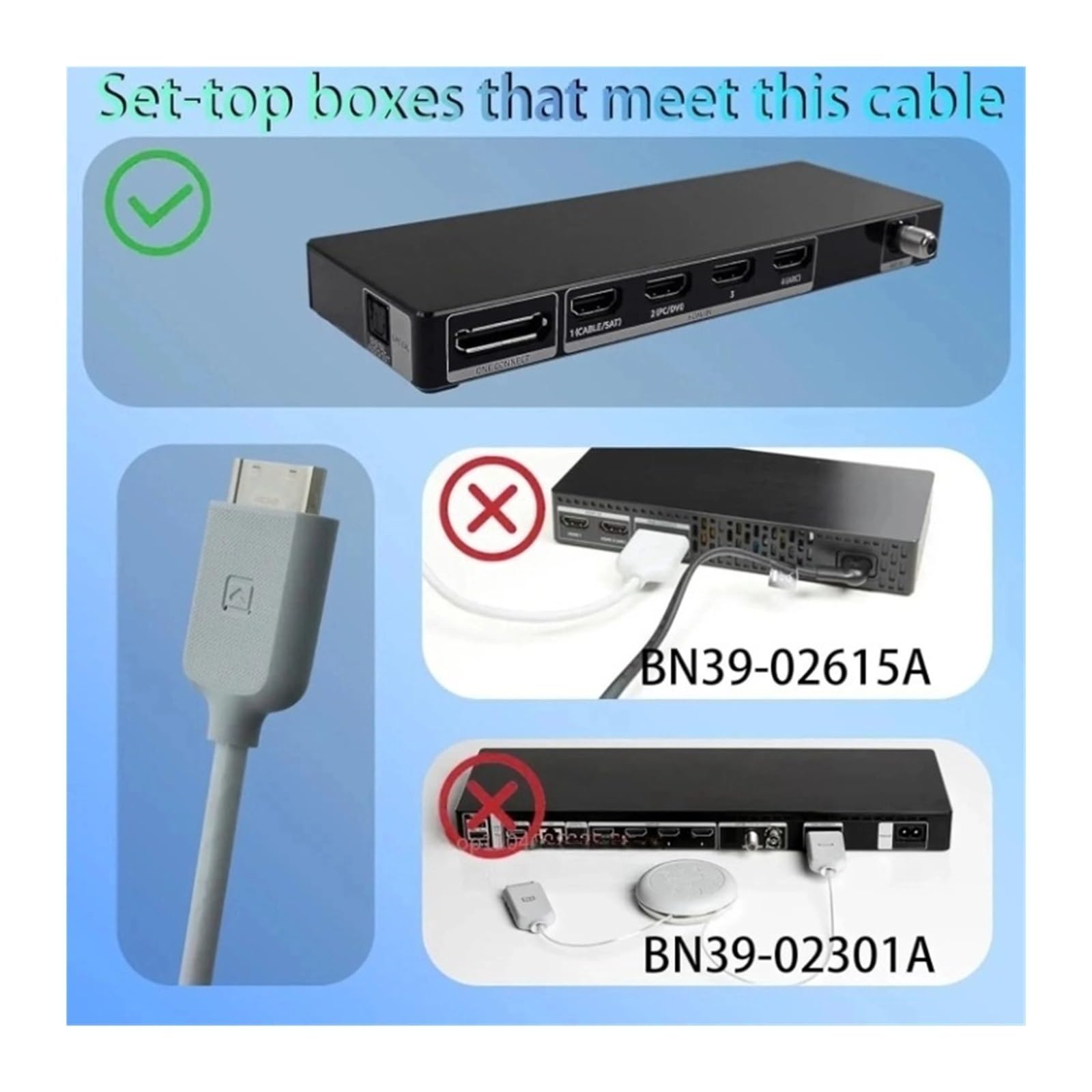 Câble de Connexion TV BN39-02209A Compatible avec Samsung MU7000 2M