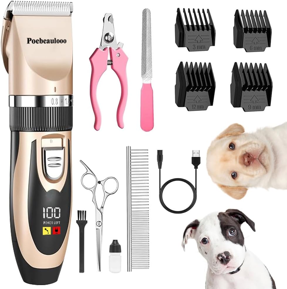 BougiePaw Dog Clippers for Grooming 12 Pcs Set Low