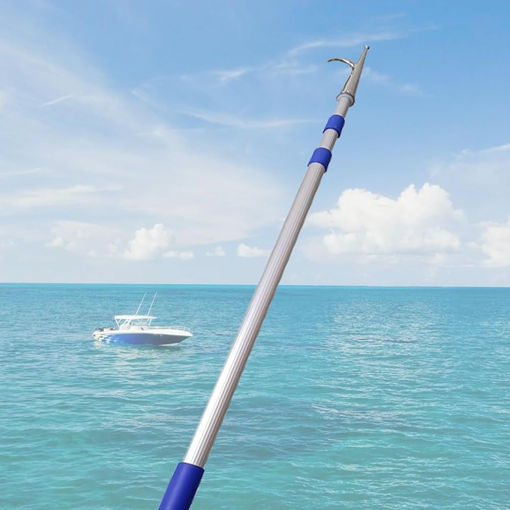 Telescopic Boat Hook 2-6 Meters | Heavy Duty Yet Lightweight Aluminum Marine Pole for Docking, Rescue, Mooring Lines & Pool Safety