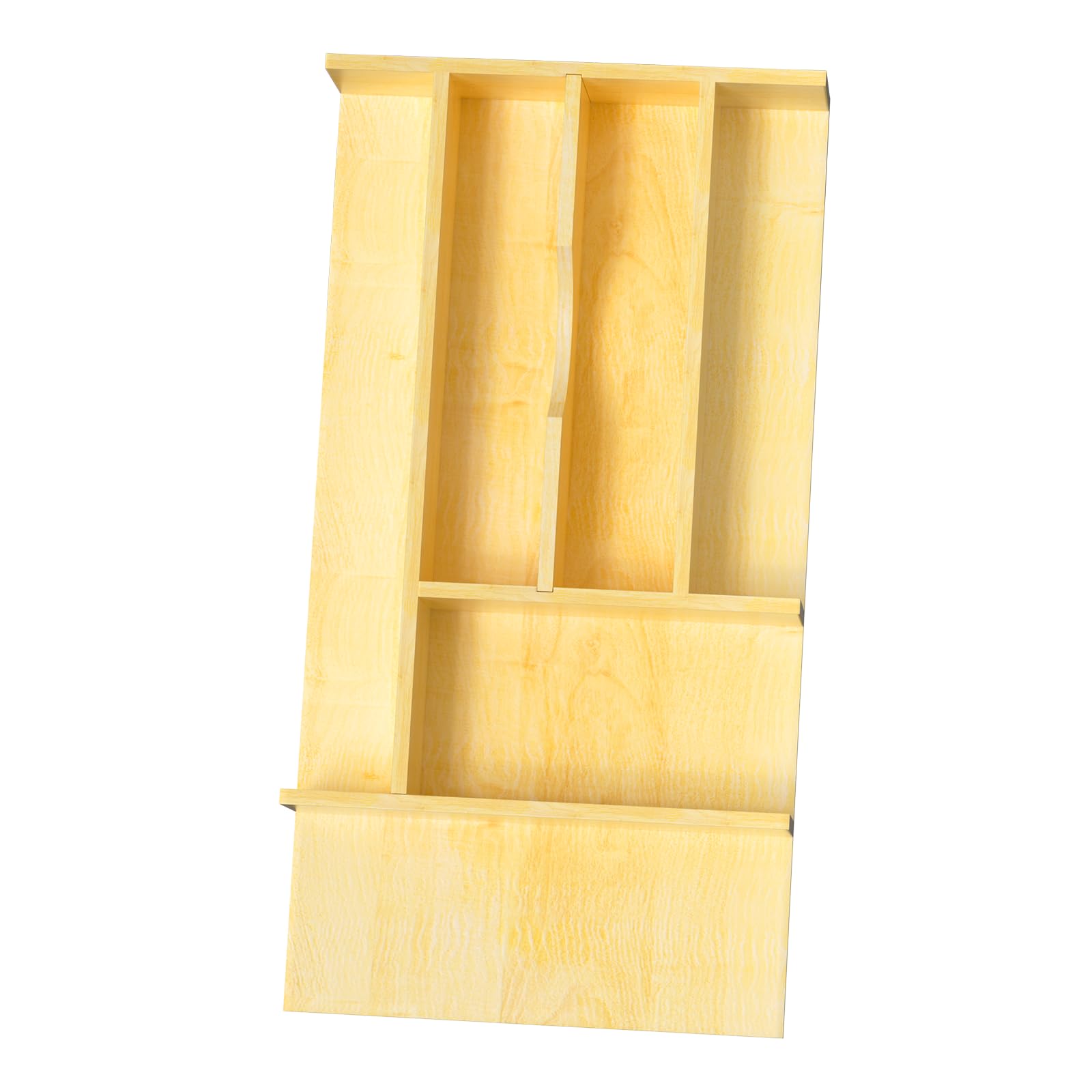 Organizer do szuflad na sztućce, drewno z regulowaną przegrodą, sztućce, szafka do przechowywania (25 cm szer. x 49,5 cm gł. x 6,3 cm wys.)