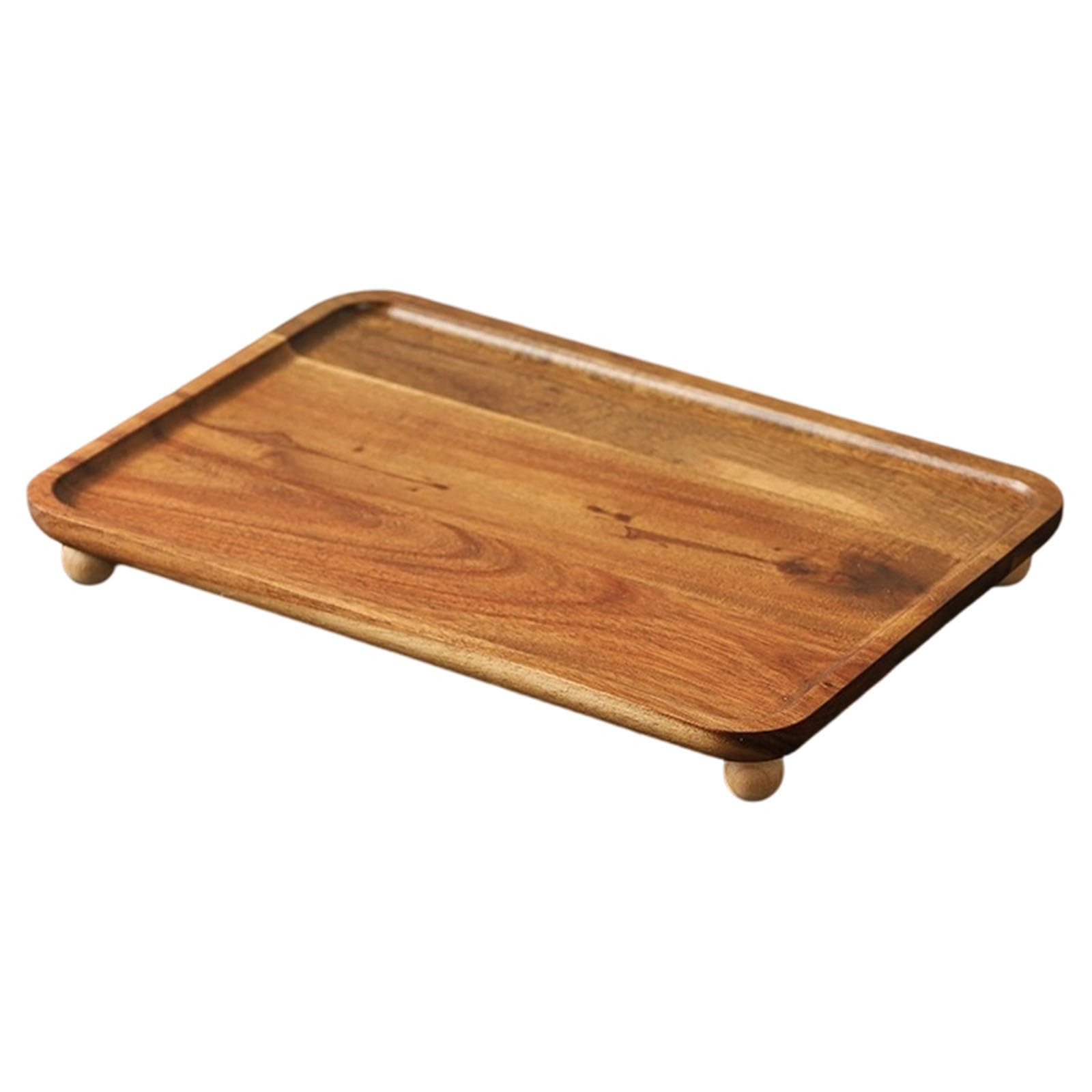 Sturdy Wood High Foot Decorative Tray Multipurpose Organizers Rural Wooden Serving for Home and Offices Essential Decorative Wooden