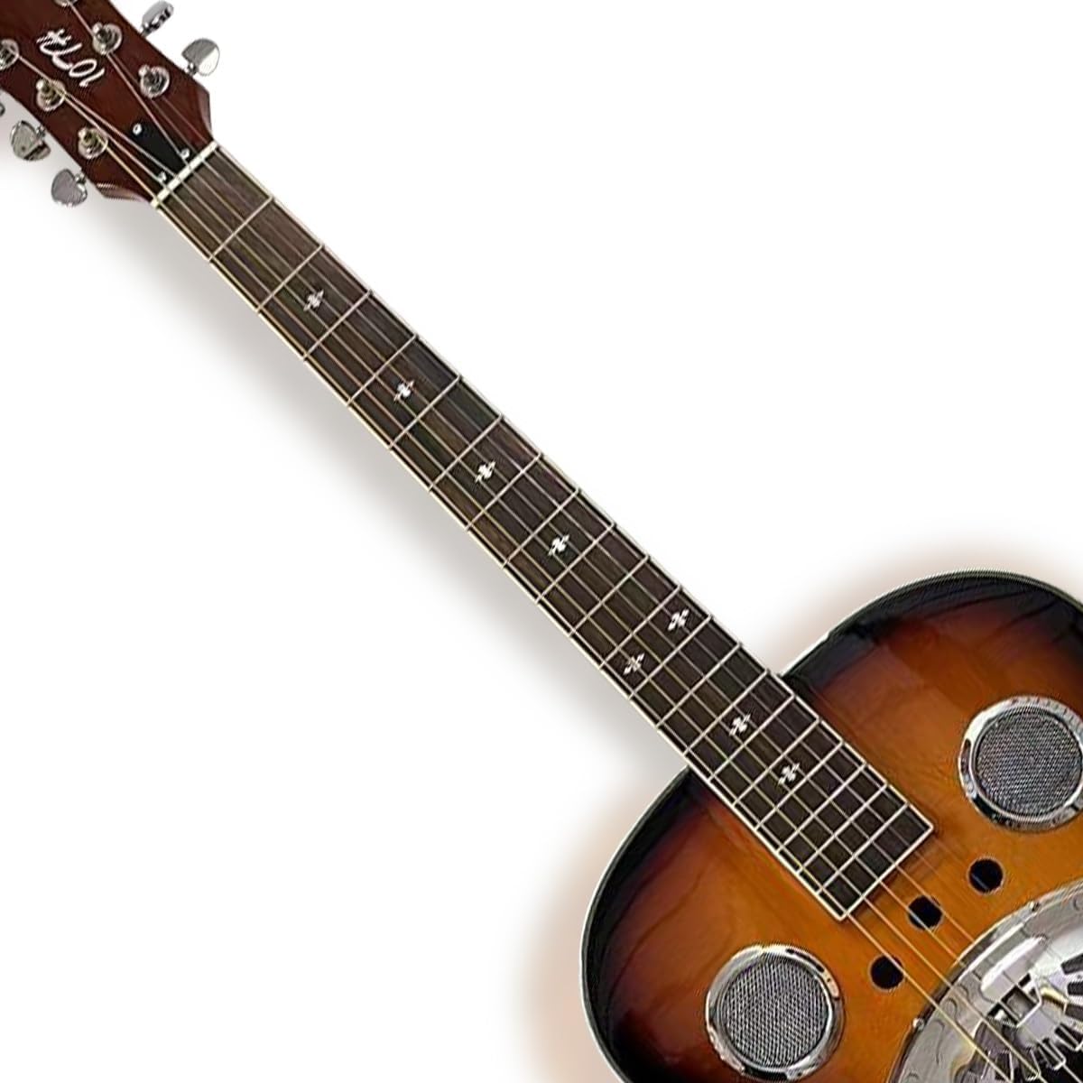 JE40S-NC Beginner Metal Slider Resonators Echo Guitar 40" Spruce Plywood Sabiri Rosewood Grey Plastic Steel