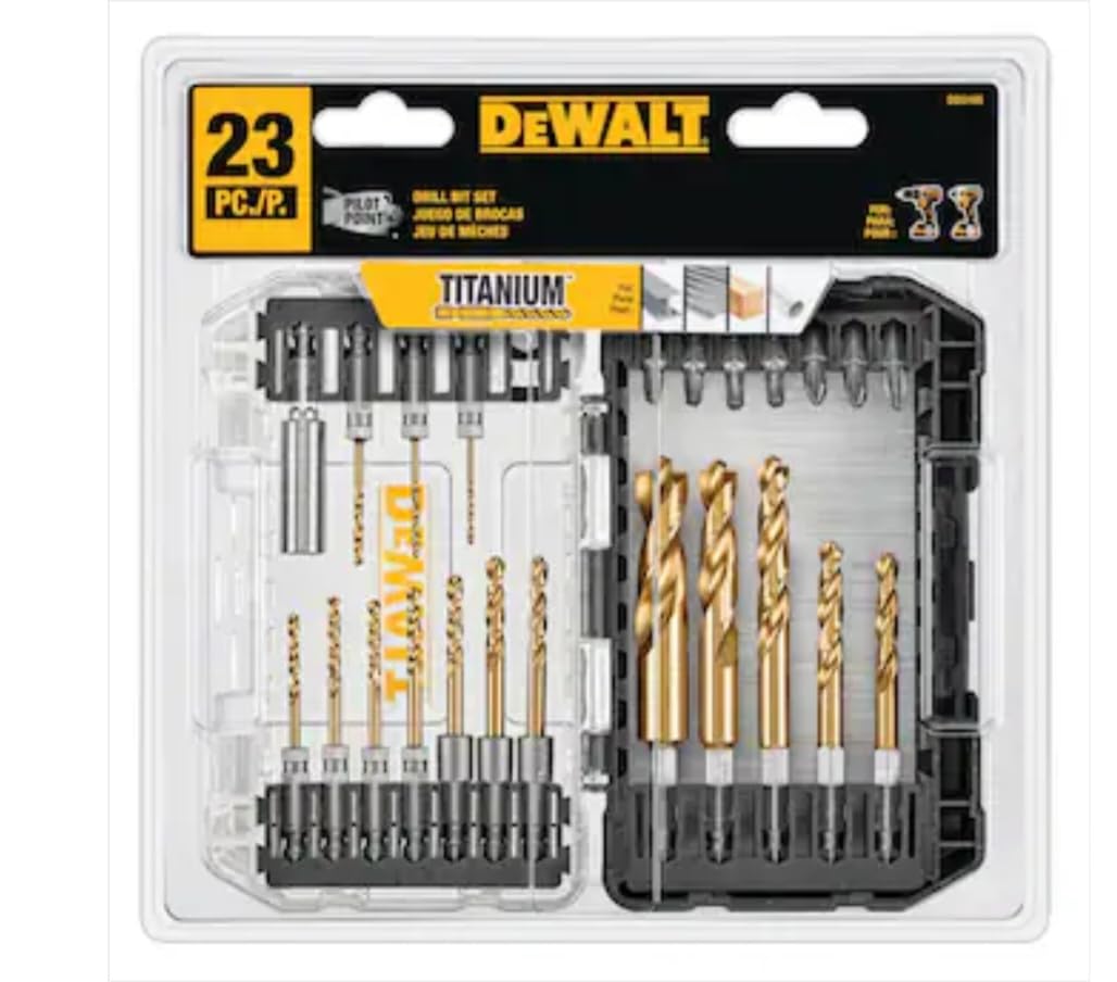 Amazon.com: DEWALT 23 Pc Hex Titanium Nitride Twist Drill Bit Set