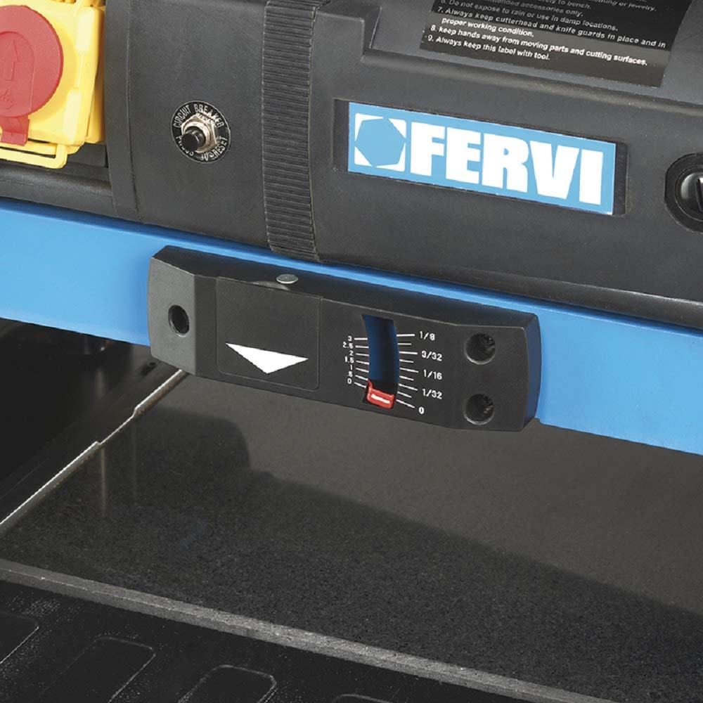 Fervi 0517A - Cepillo de espesor monofásico de 330 mm con superficie de trabajo de granito