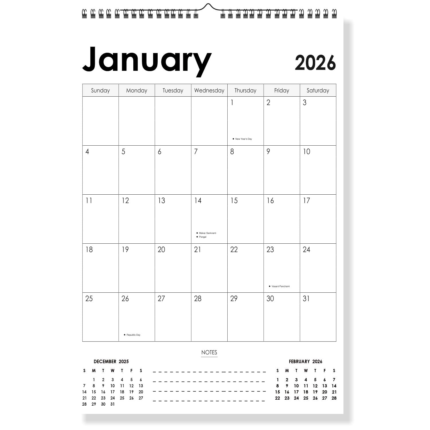 Zoozoartz 2025-2026 Monthly Planner Calendar - July to June Academic Year, Flexible Layout for Efficient Planning, 12.5" x 18.5", 130 GSM Art Paper, Thick Paper, Twin-Wire Binding, Perfect for Home, Office, or Classroom-image-13