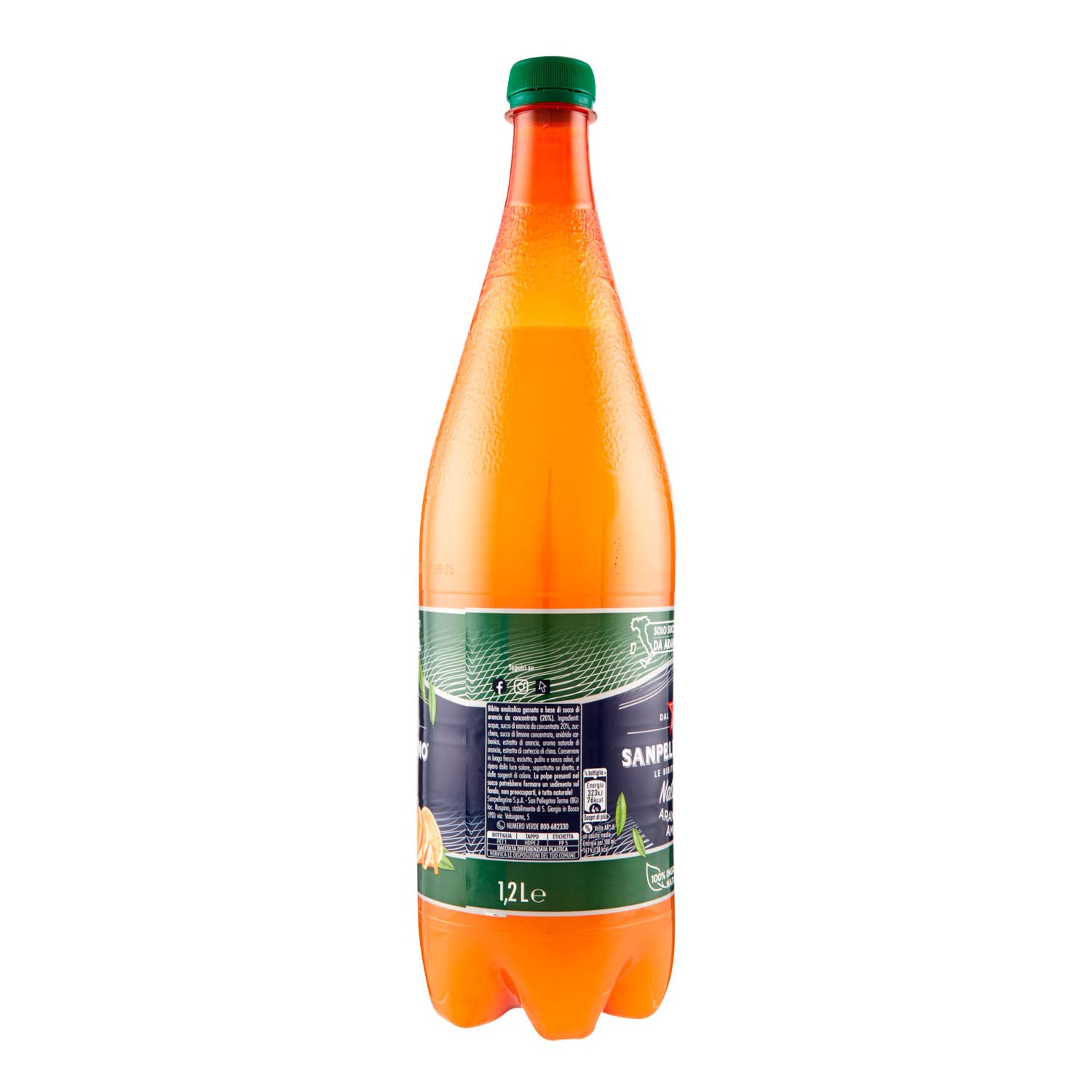 San Pellegrino - Bebida italiana amarga de naranja de Sevilla, 1,25 l, contiene un 20% de naranja real, sin gluten