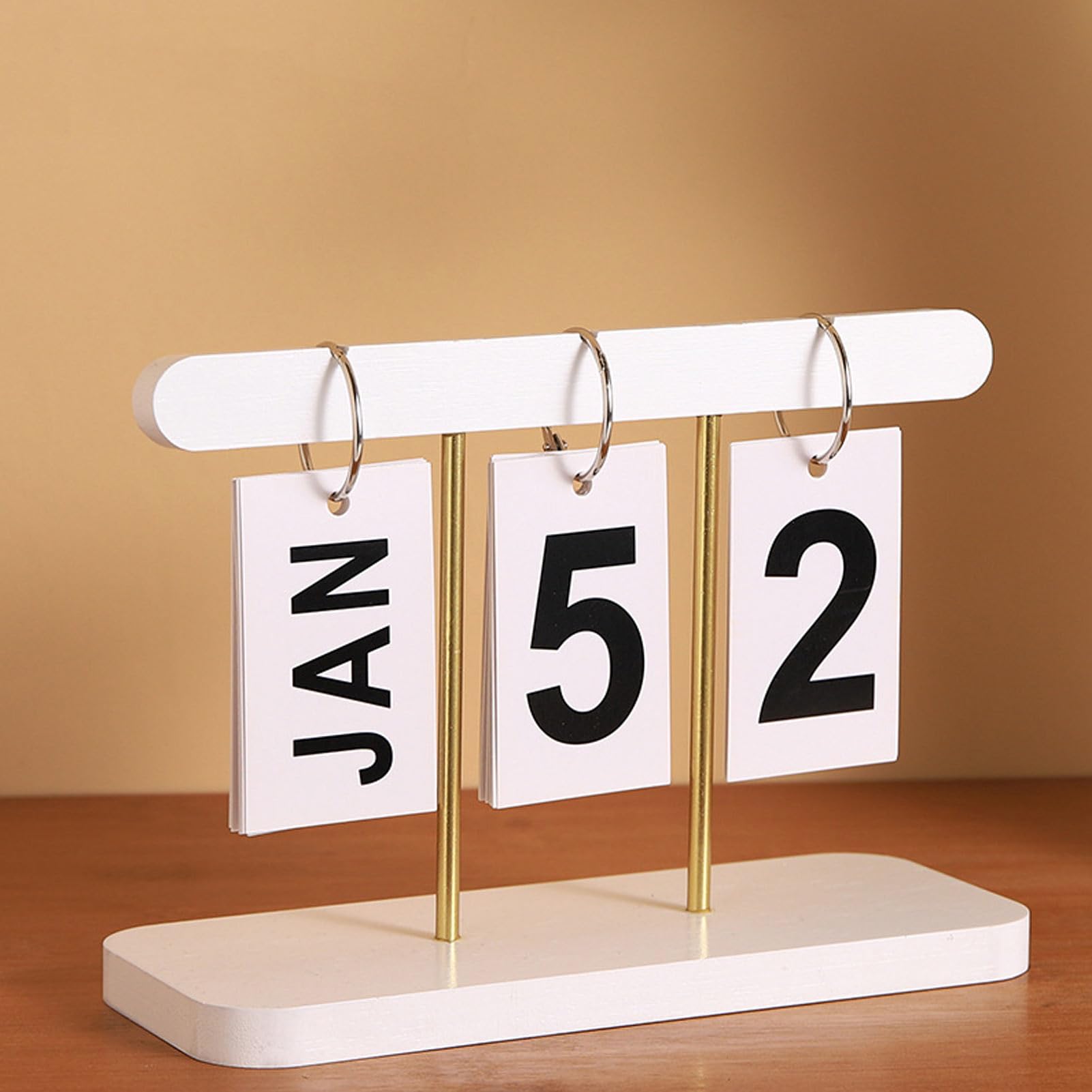 JTLB Calendrier De Bureau à Rabat En Bois - Calendrier Quotidien Réutilisable Moderne