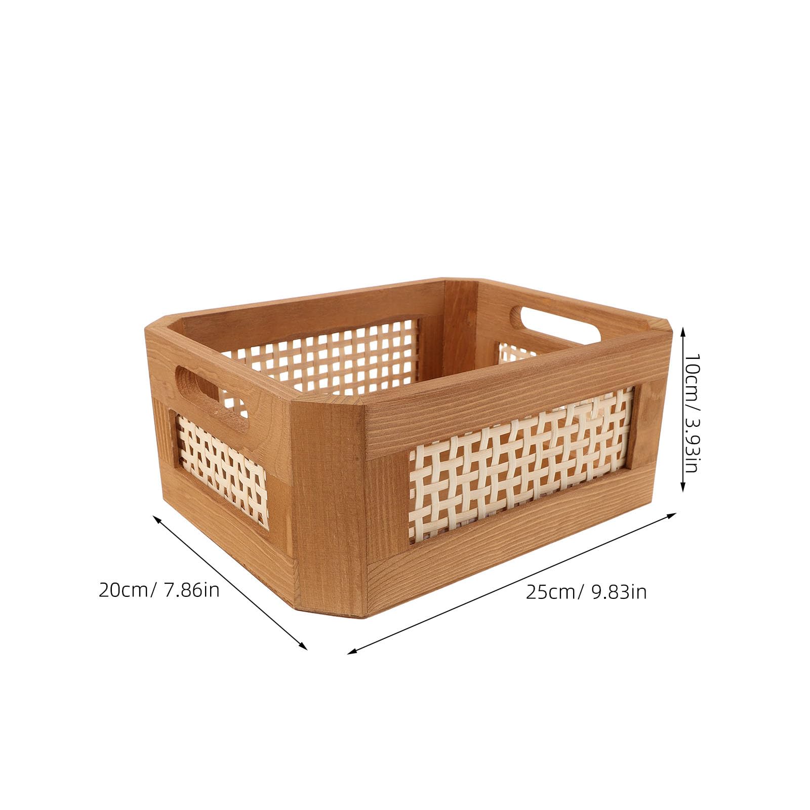 TOYANDONA Pudełko do przechowywania w stylu retro: Naturalnie tkany organizer na biurko – dekoracyjny organizer na drobiazgi, książki, butelki szamponu, 9,8" x 7,8" x 3,9&;