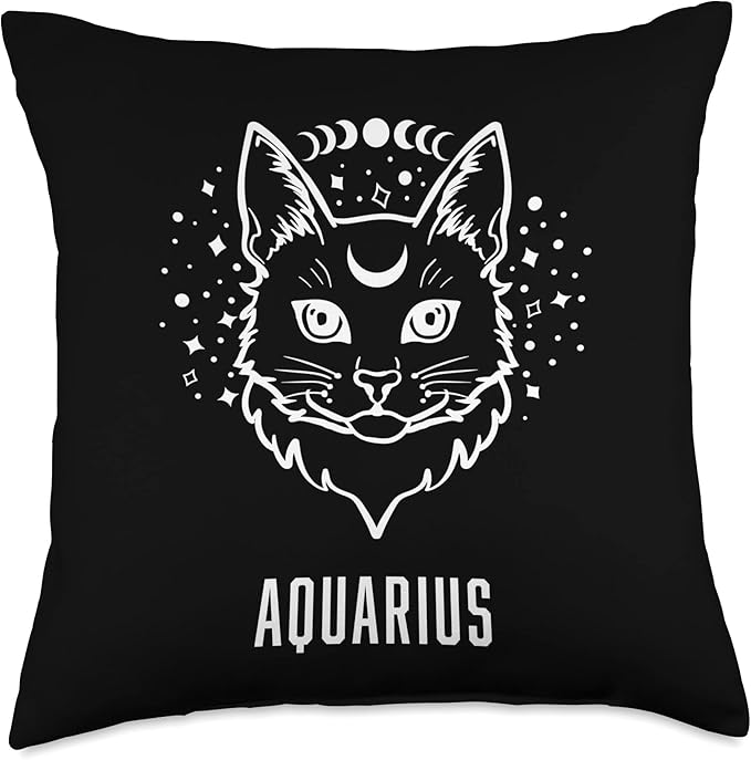 Aquarius Zodiac Sign Spiritual Astrology New Age Throw Pillow