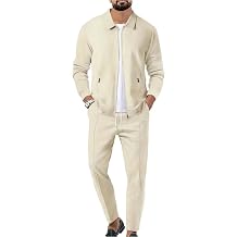Men's Tracksuits 2 Pieces Waffle Soft Hoodies Sweatsuit Sets Workout Top & Bottom Sets Sports Jogging Suit Set Trendy Catdigna Jacket Suit Summer Outfits