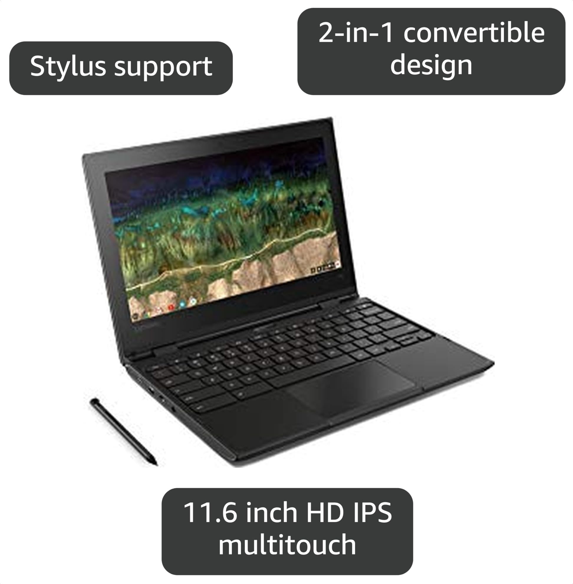 Amazon.com: Lenovo 500e Chromebook 2-in-1 laptop, 11.6in HD TOUCH