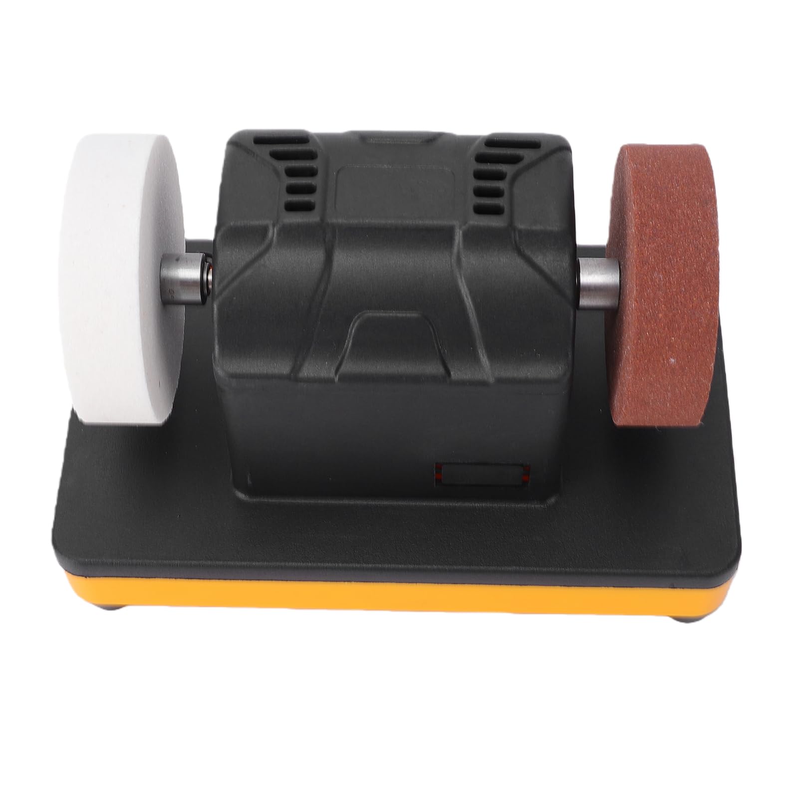 GOWENIC Mini Smerigliatrice da Banco 2000-6000 Giri/min Doppia Mola per Affilatrice a Batteria 18V 3 Pollici Giallo