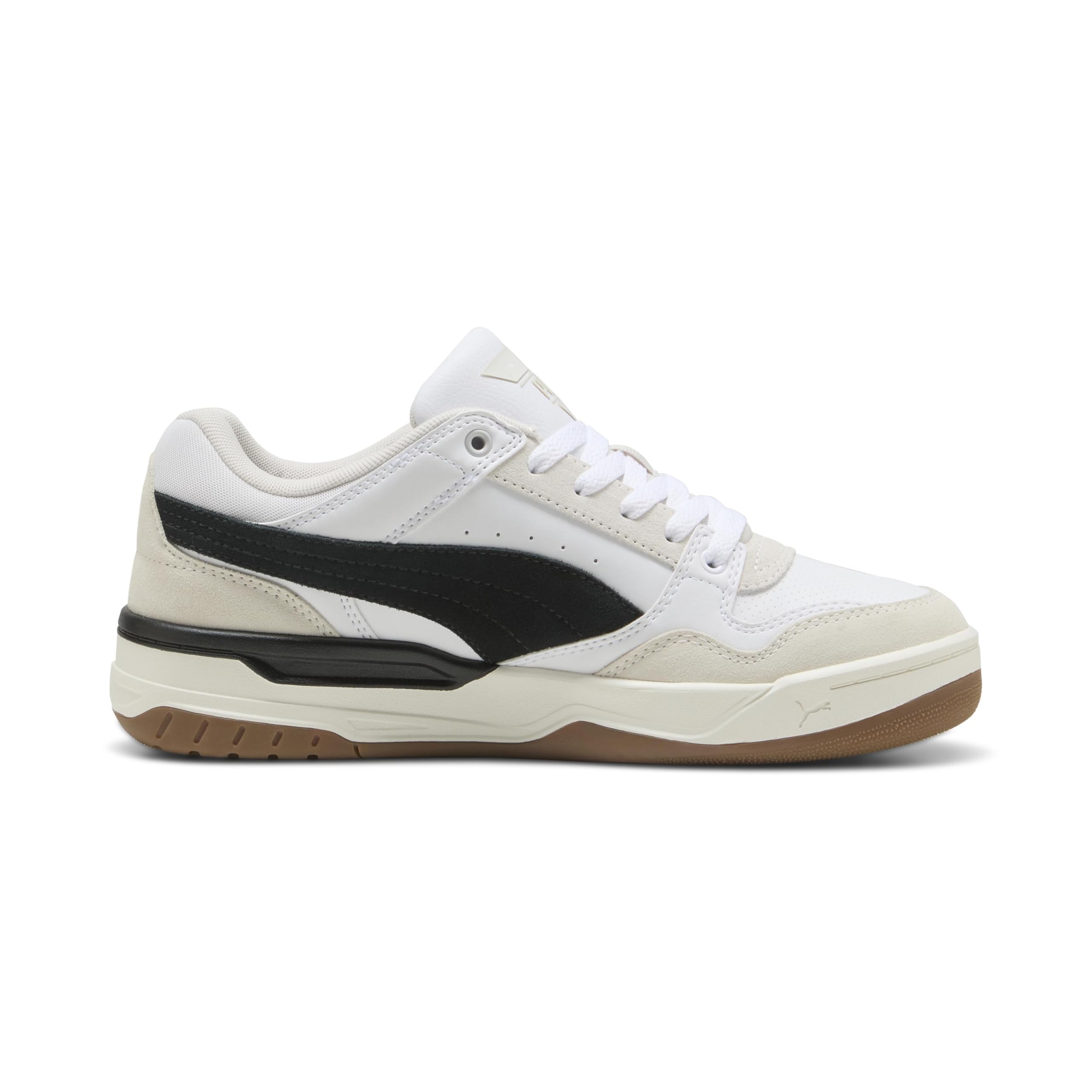 Puma Rebound Retro-Schuhe für Herren, Weiß-Schwarz-Federgrau, 10 – Ansicht 5