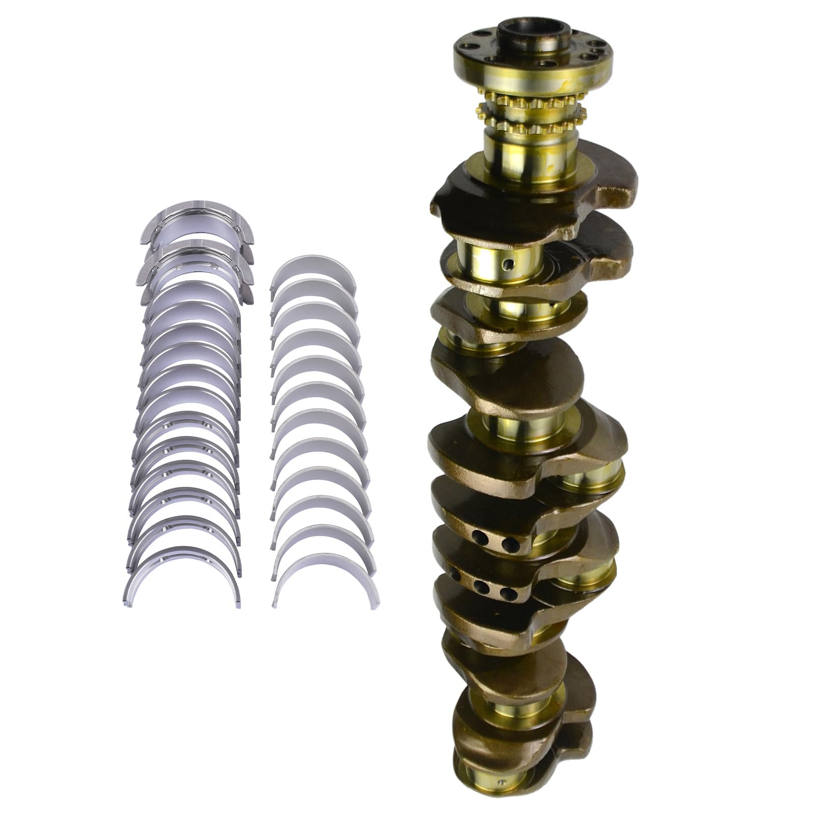 Vilebrequin avec paliers principaux et de bielle 11217799970 11217809375 Compatible avec N57D30 Série 7 F01 730D/735D Série 5 F10 530D Série 3 F30 330D/335D X6 3.0D/3.5D