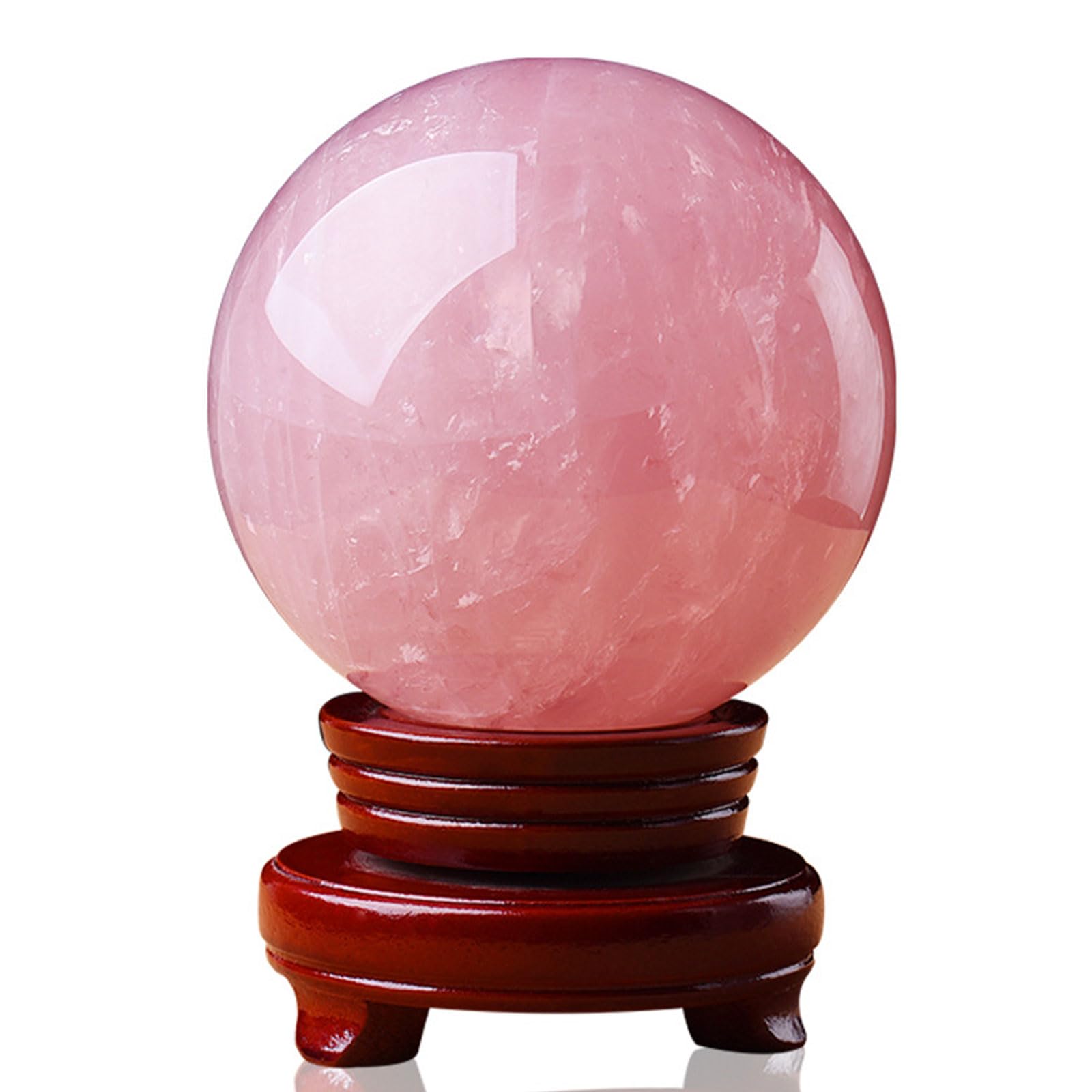 AGSHYWFT Natural Rose Quartz Crystal Ball Sphere Rare Protective Stone Balls Home Ornaments, Meditation Gift, Divination Sphere, Collection Stones Orb,18cm