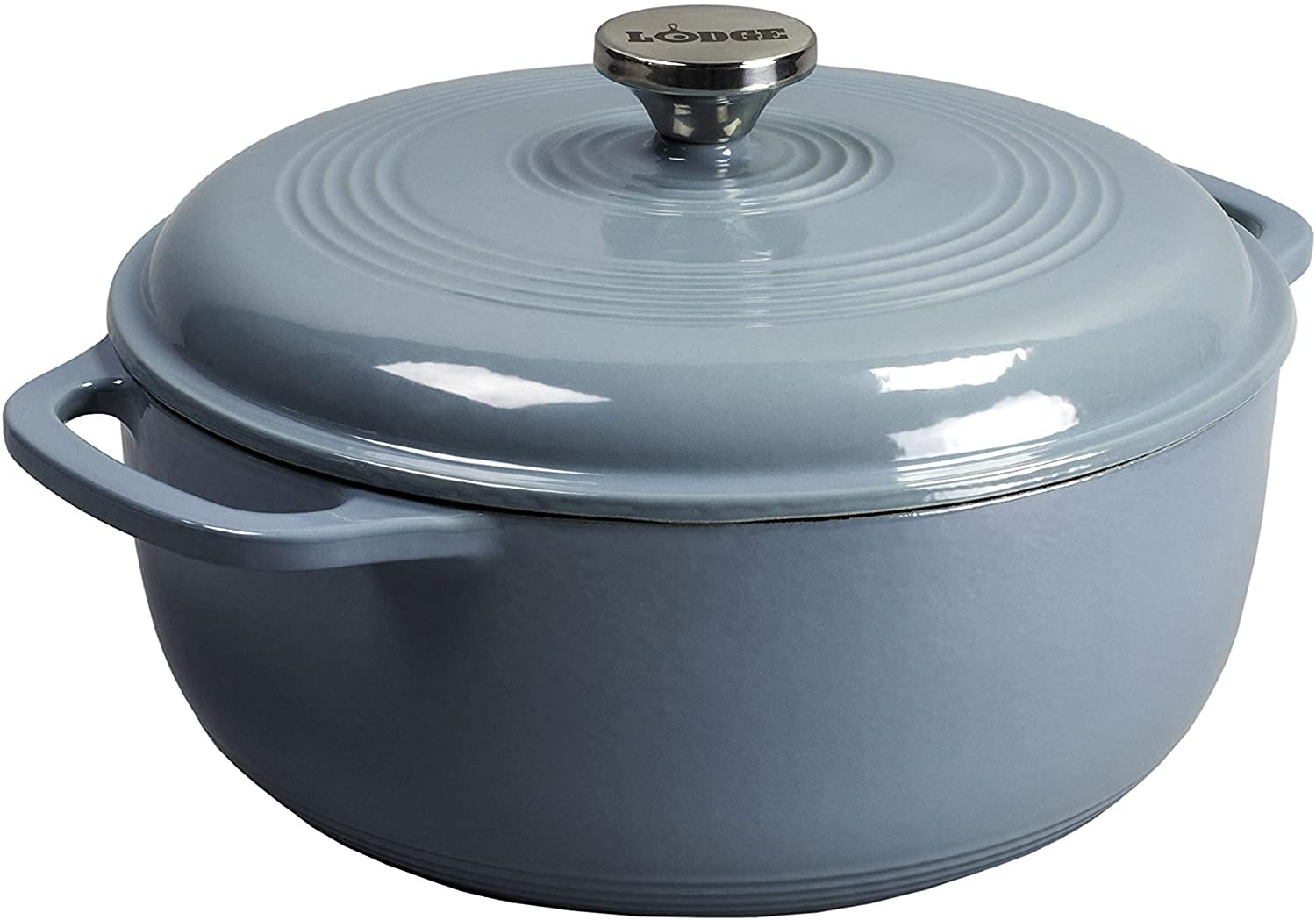 Lodge 7 5 Quart Enameled Cast Iron Dutch Oven with Lid Dual Handles Oven Safe up to 500