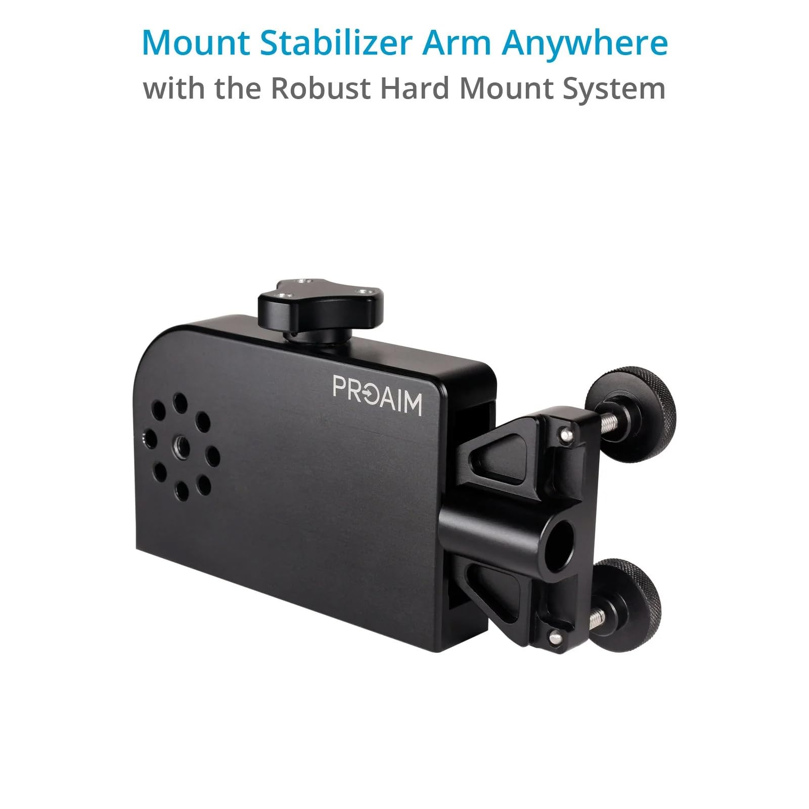 Zestaw PROAIM Hard Mount do ramienia stabilizatora na Speed Rail/Mitchell | Mocowanie ramienia stabilizatora do rur 38 mm i 42–50 mm z pokrętłem poziomującym, mocowaniem Mitchell i kluczem montażowym.