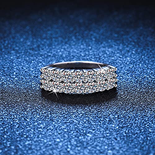Chirenma Moissanite Wedding Band Ring For Women In 925 Sterling Silver Eternity Anniversary Stackable Wedding Ring Size 5-9 (1.4 Ct.tw., 6) #TOP1